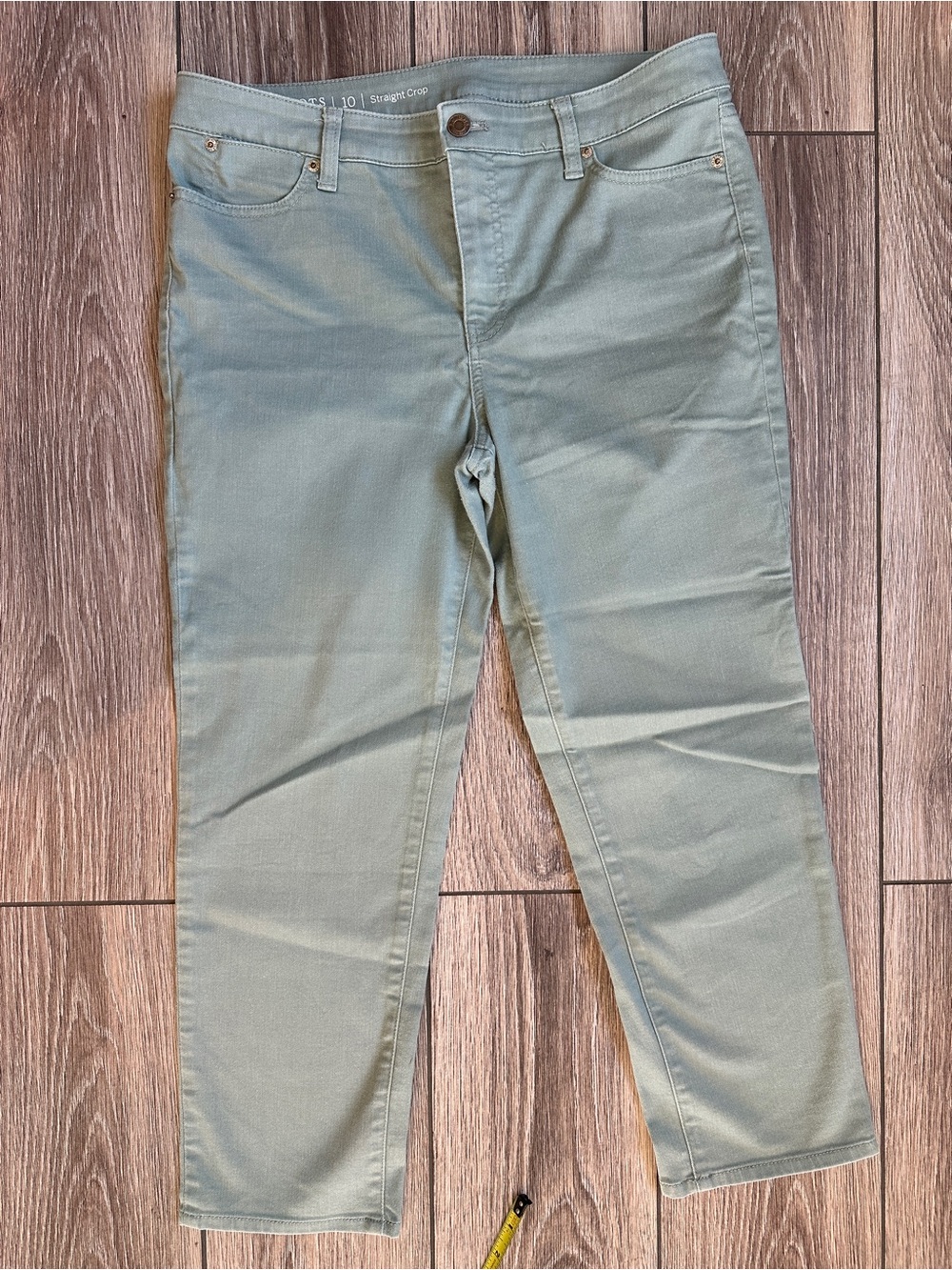 Talbots Straight Crop Women’s Stretch Denim Jeans in Sage Green Size 10